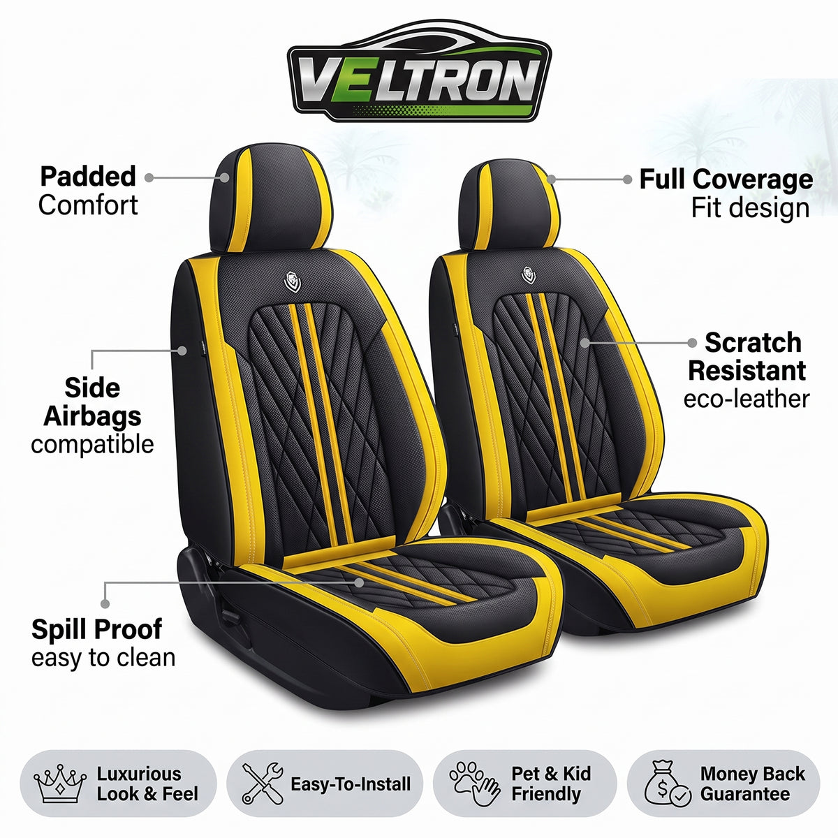 Black & Yellow Car Seat Covers