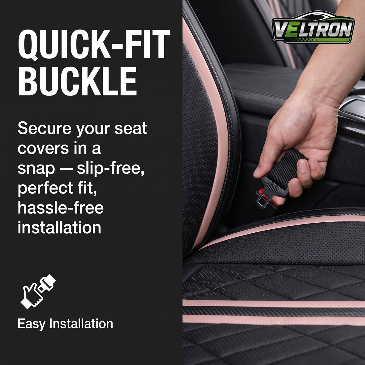 Black & Pink Car Seat Covers