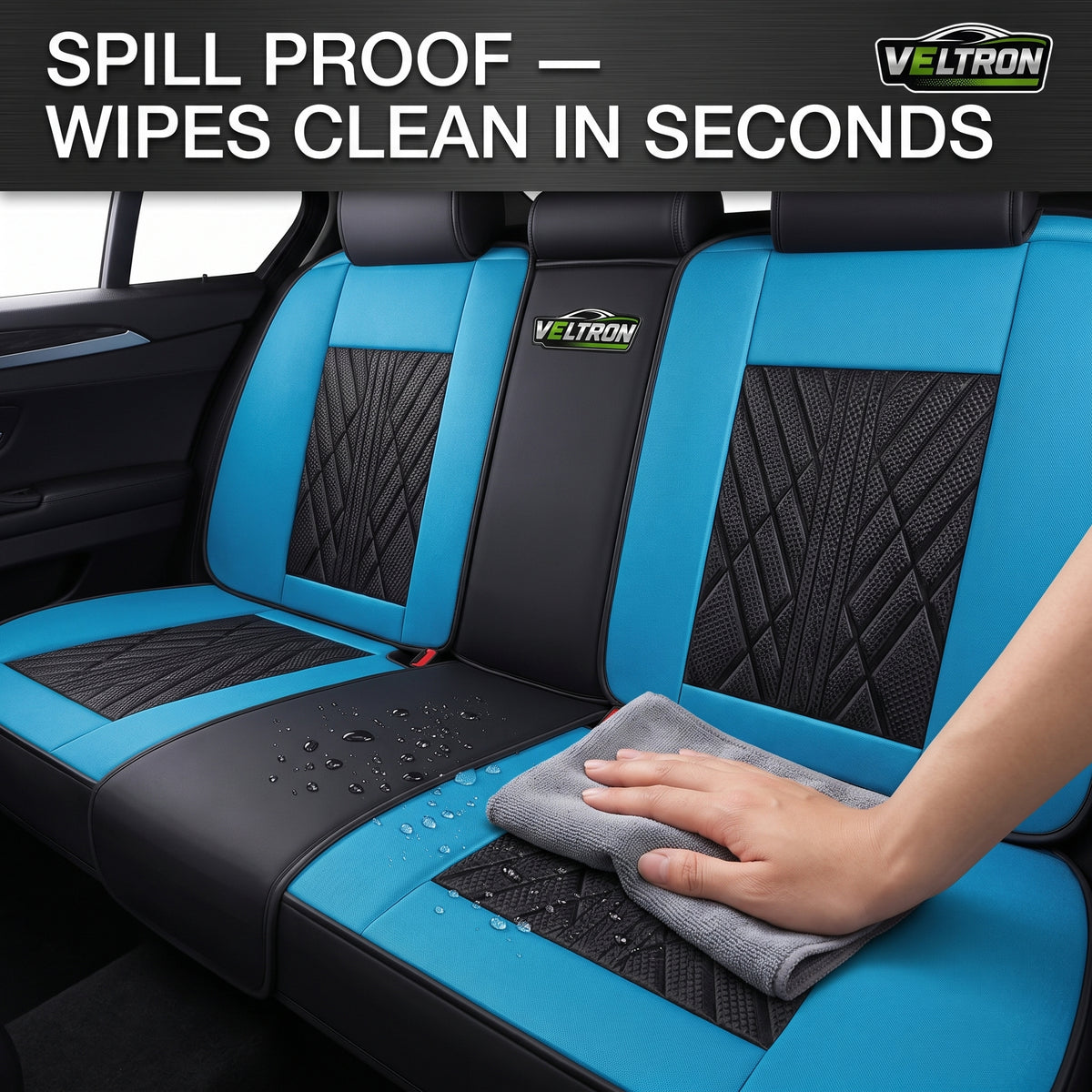 Black & Blue Car Seat Covers