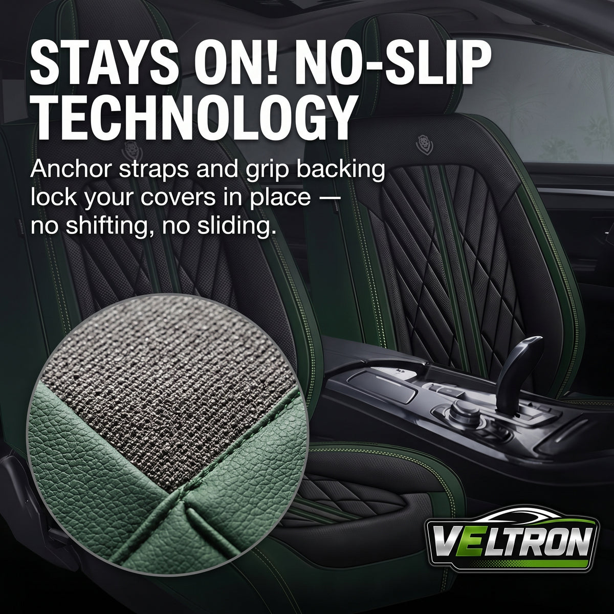 Green & Black Car Seat Covers