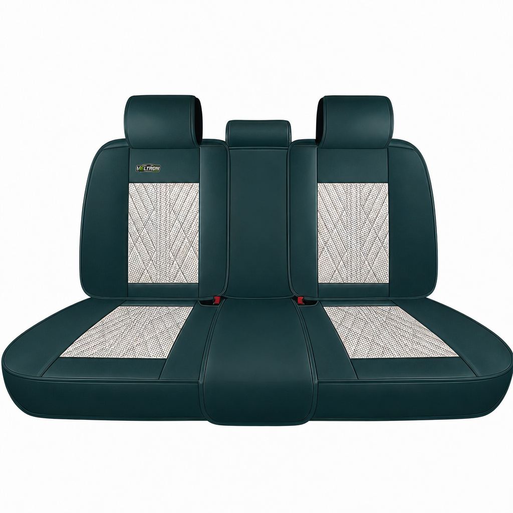 Beige & Green Car Seat Covers
