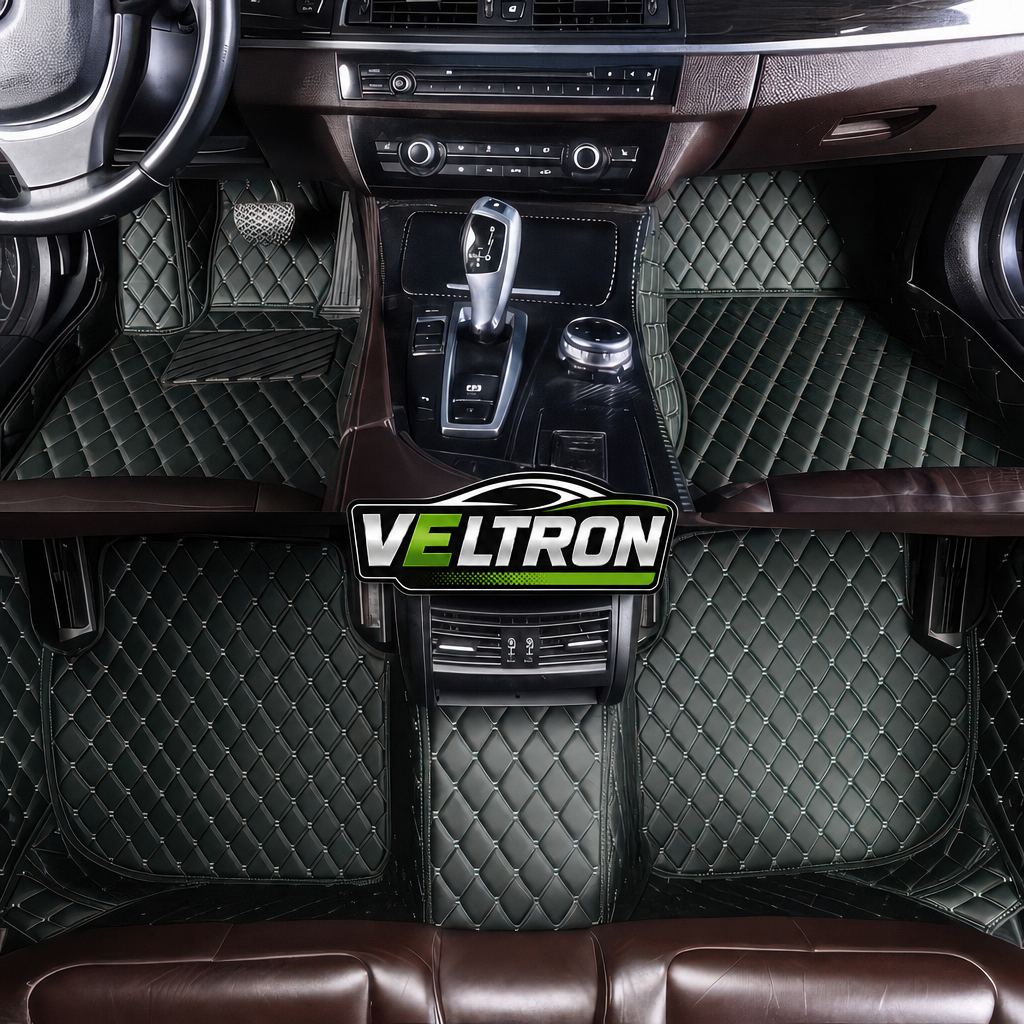 Black & Green Car Mats