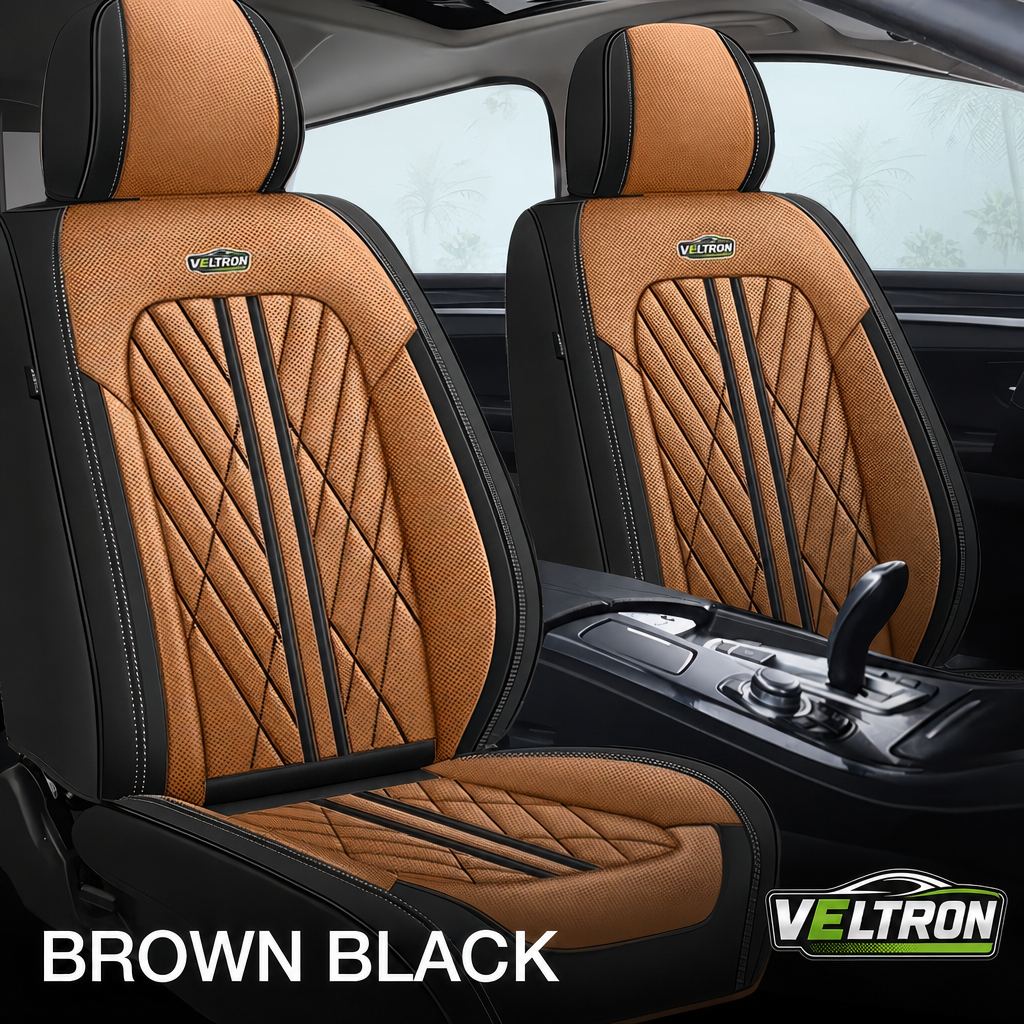 Brown & Black Car Seat Covers