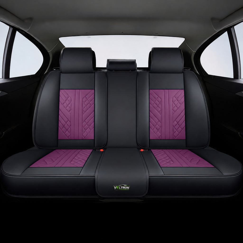 Purple & Black Car Seat Covers