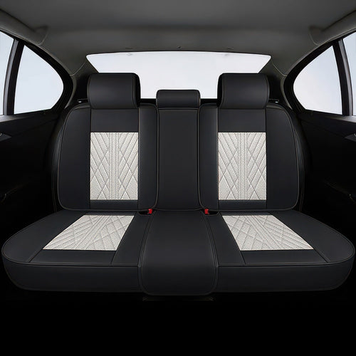 Beige & Black Car Seat Covers