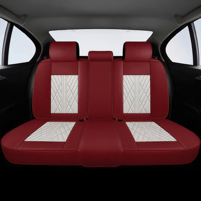Beige & Red Car Seat Covers