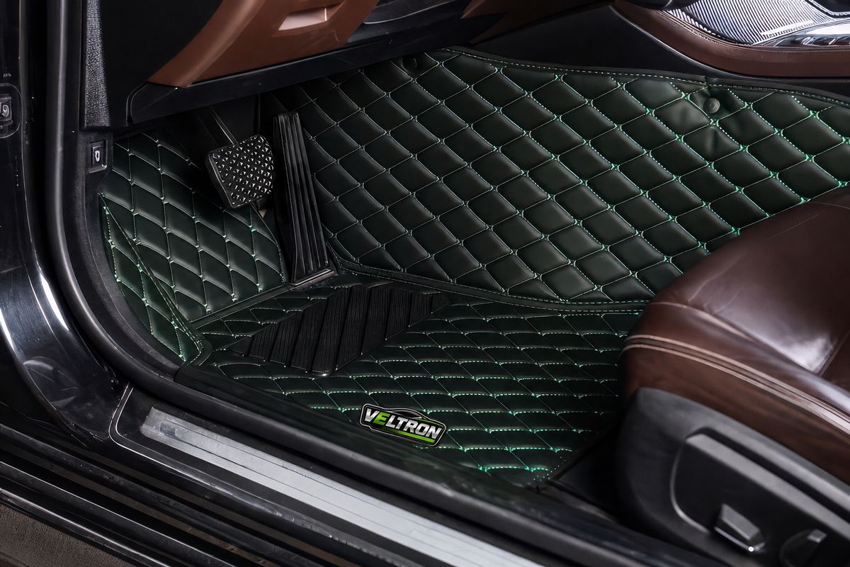 Black & Green Car Mats