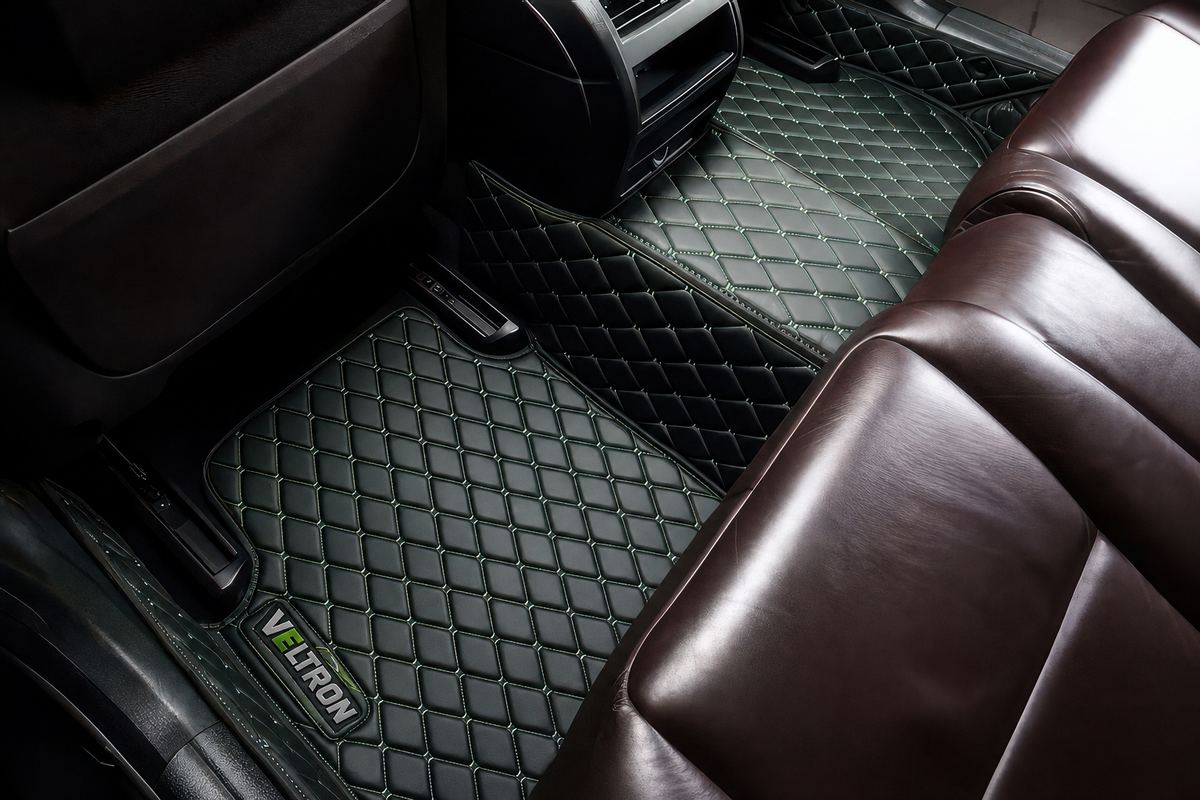 Black & Green Car Mats